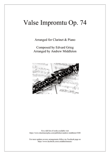 Valse Impromptu arranged for Clarinet and Piano (arr. Andrew Middleton)