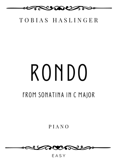 Haslinger - Rondo (Allegretto) from Sonatina in C Major - Easy (arr. Piacere Music Sheets)