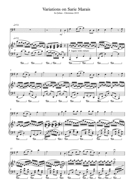 Sarie Marais variations for cello and piano (arr. Michael Hankinson)