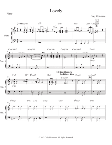 "Lovely" for Jazz Combo- Piano Part