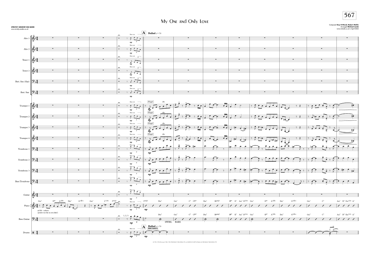 My One And Only Love (arr. Michael Lamb)