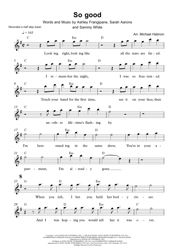 So Good (arr. Michael Habrom)