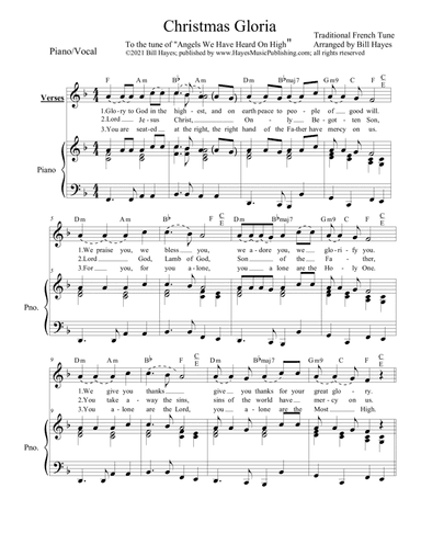 Christmas Gloria - Piano/Vocal (arr. Bill Hayes)
