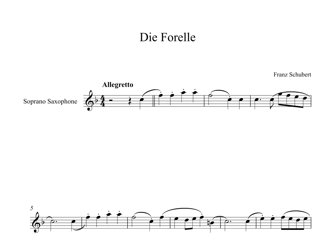 Die Forelle - Franz Schubert (Soprano Sax) (arr. Digital Book Music)