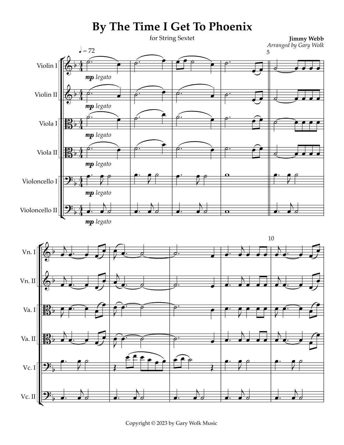 By The Time I Get To Phoenix (arr. Gary Wolk)
