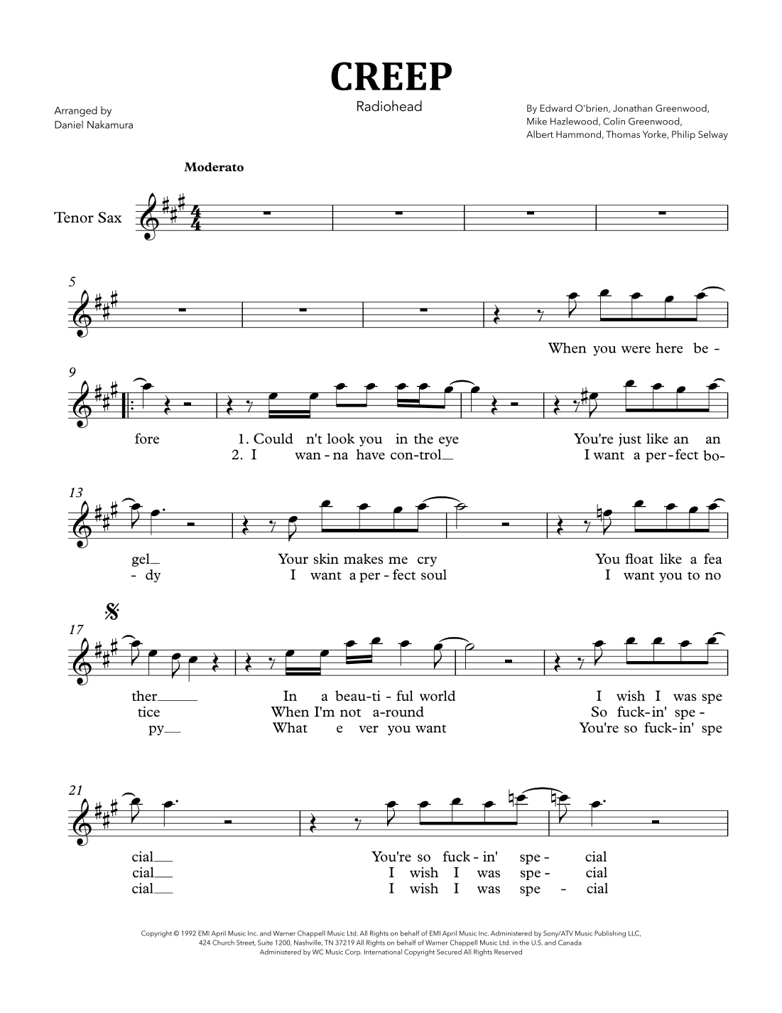 Creep (arr. Daniel Nakamura)