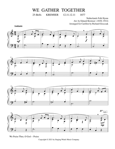 25B. We Gather Together (KREMSER) (arr. Richard Giszczak)