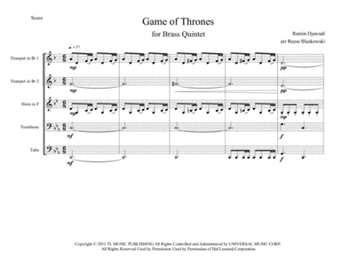 Game Of Thrones (arr. Reese Blaskowski)