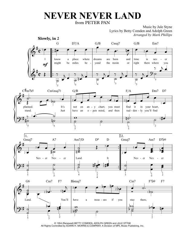 Never Never Land (arr. Mark Phillips)