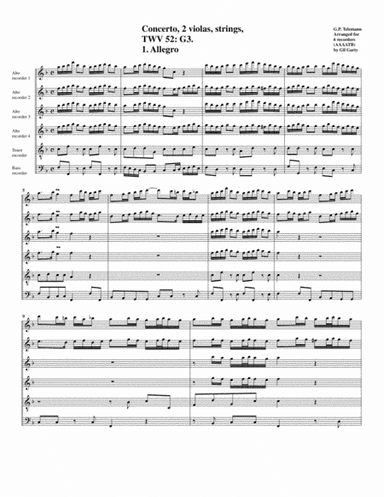 Concerto TWV 52 G 3 (arrangement for 6 recorders) (arr. Gil Garty)