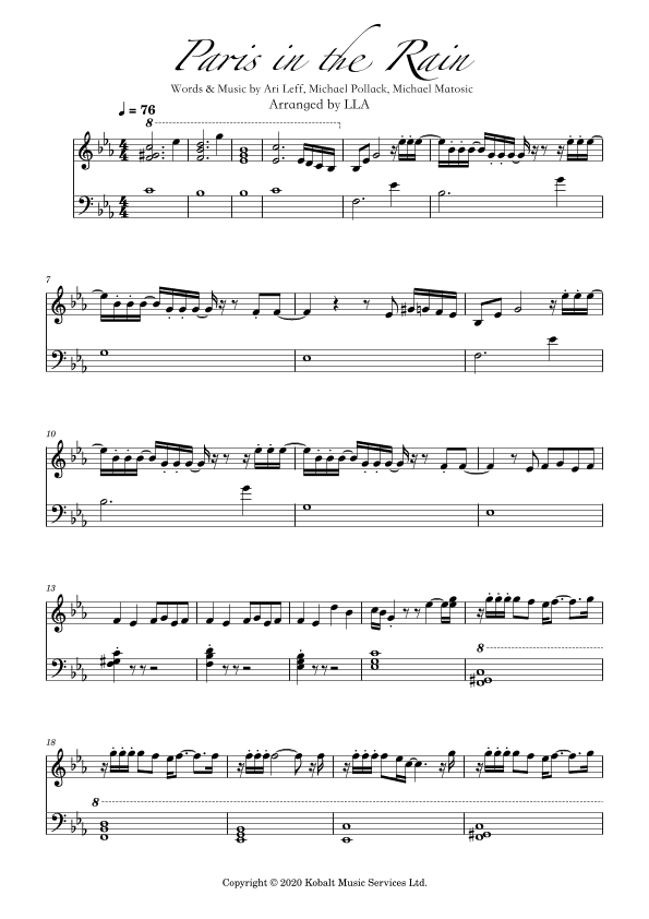 Paris In The Rain (arr. LLA)