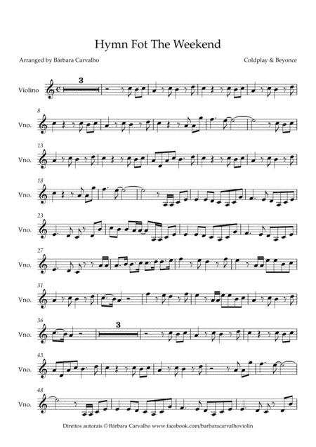 Hymn For The Weekend (arr. Bárbara Carvalho)