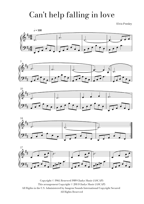 Can't Help Falling In Love (arr. Lais Reis)