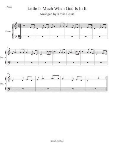 Little Is Much When God Is In It (Easy key of C) - Piano (arr. Kevin Busse)