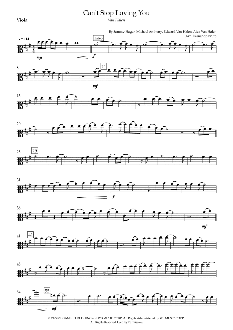 Can't Stop Loving You (arr. Fernando Britto)