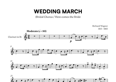Richard Wagner - Wedding March (Here comes the Bride) (for Clarinet in Bb Solo) (arr. Cadenza Editions)