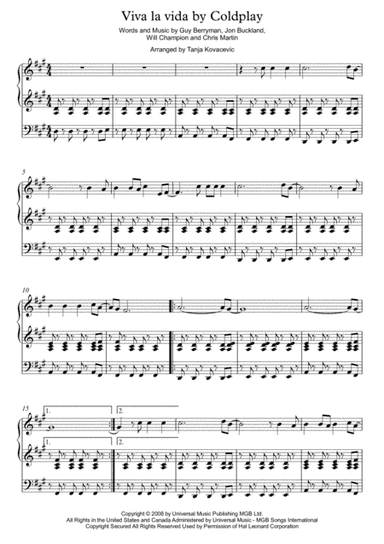 Viva La Vida (arr. Tanja Kovacevic)