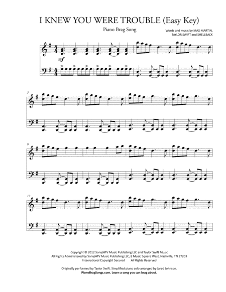 I Knew You Were Trouble (arr. Jared Johnson)