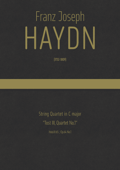 Haydn - String Quartet in C major, Hob.III:65 ; Op.64 No.1 "Tost III, Quartet No.1" (arr. J.G. Cucó Barber)