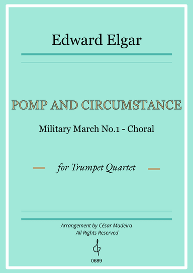 Pomp and Circumstance No.1 - Trumpet Quartet (Full Score) - Score Only (arr. César Madeira)
