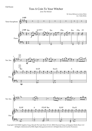 Toss A Coin To Your Witcher (arr. Fabio Britto)