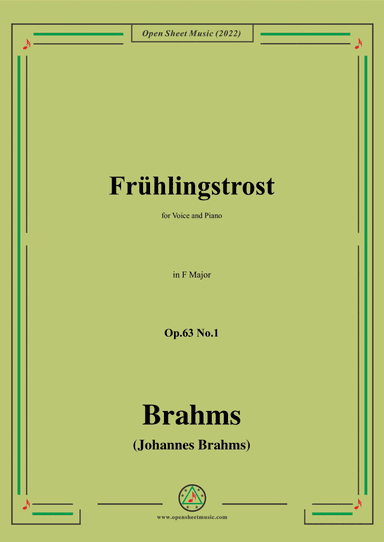 Brahms-Fruhlingstrost,Op.63 No.1 in F Major (arr. Open Cloud)
