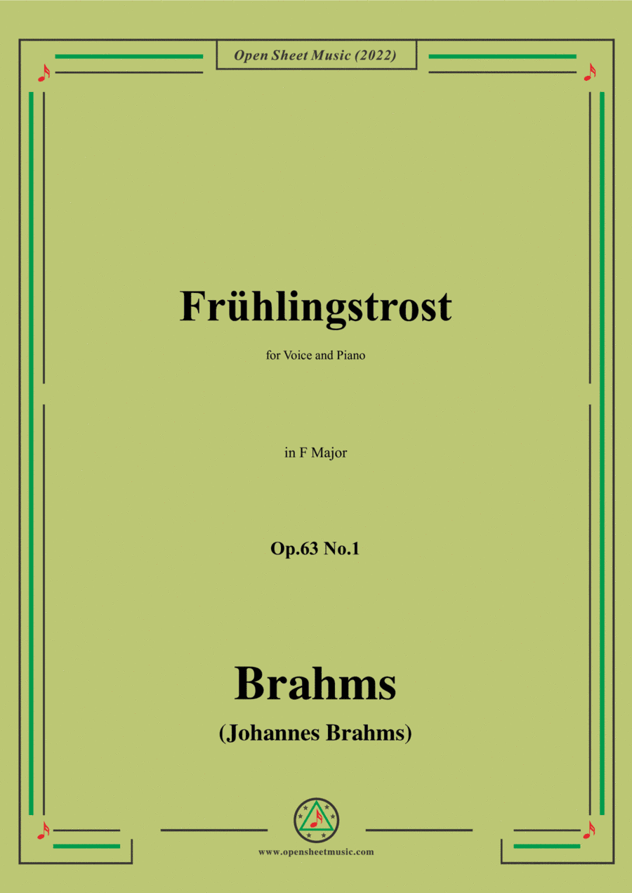 Brahms-Fruhlingstrost,Op.63 No.1 in F Major (arr. Open Cloud)