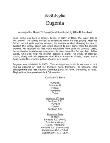 Eugenia (Brass Quintet) (arr. Glen D. Lienhart)