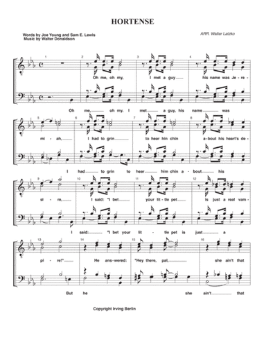 HORTENSE (arr. Walter Latzko)