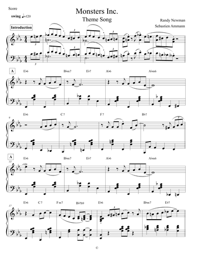 Monsters Inc. (arr. Sebastien Ammann)
