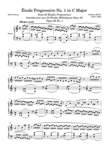 Etude Progressive Opus 46 No. 1 in C Major (arr. Zachary Corbett)