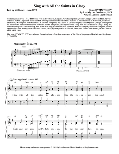 Sing with All the Saints in Glory (arr. Lyndell Leatherman)
