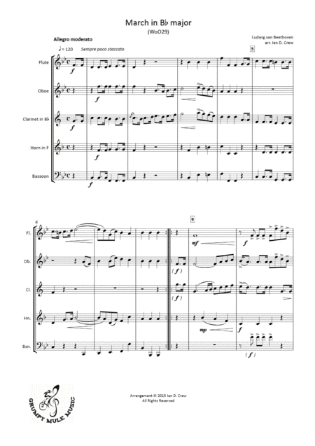 Beethoven - March in Bb WoO29 (arr. Ian D. Crew)