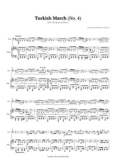 Turkish March by Beethoven for Tuba and Piano (arr. Ander)