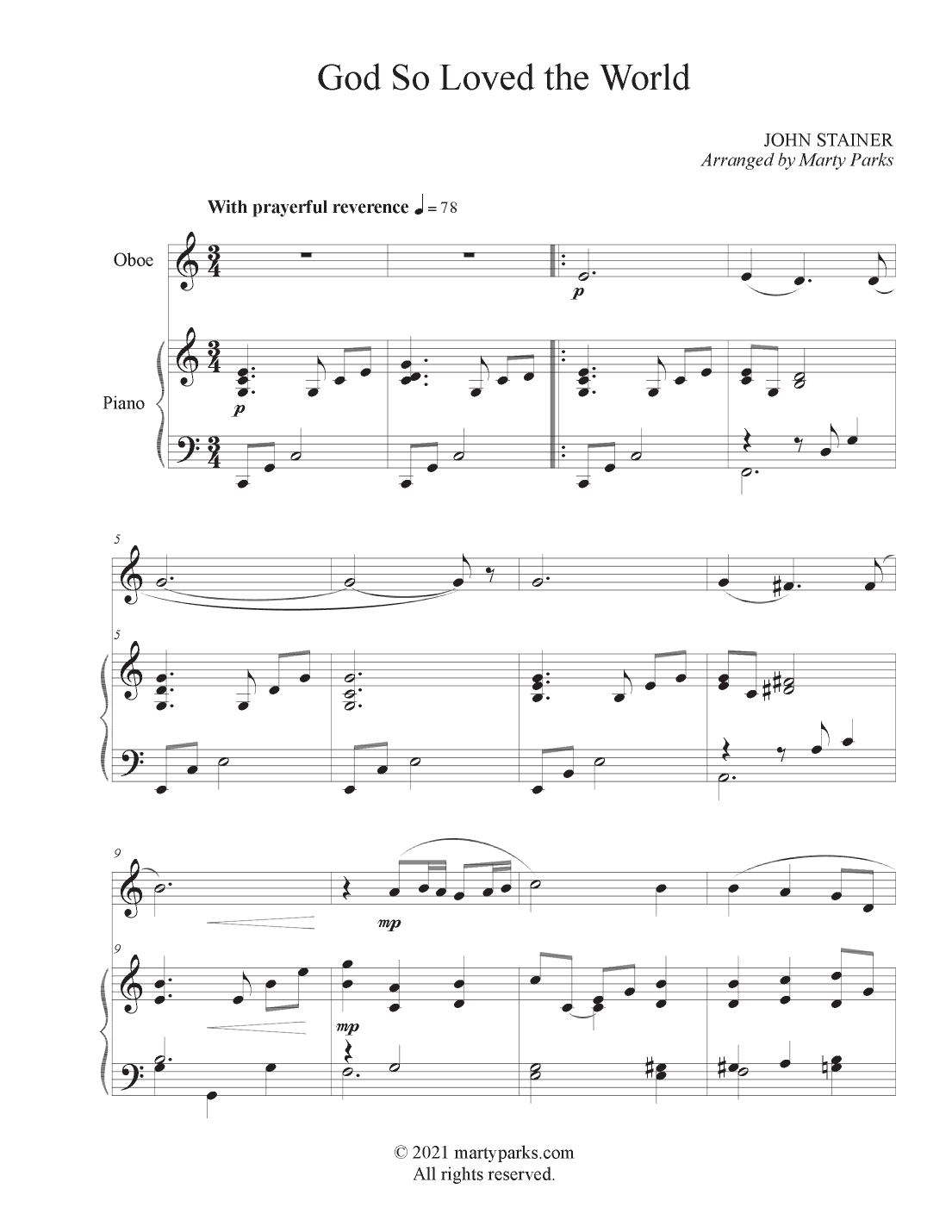 God So Loved the World (arr. Marty Parks)