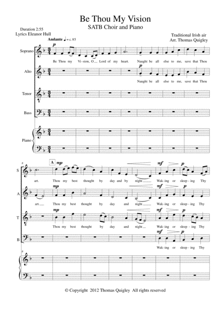 Be Thou my Vision (arr. Thomas Quigley)