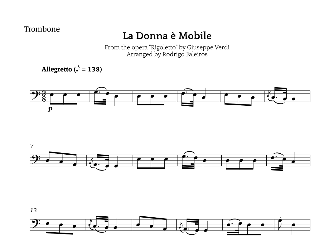 La Donna è Mobile (arr. Rodrigo Faleiros)