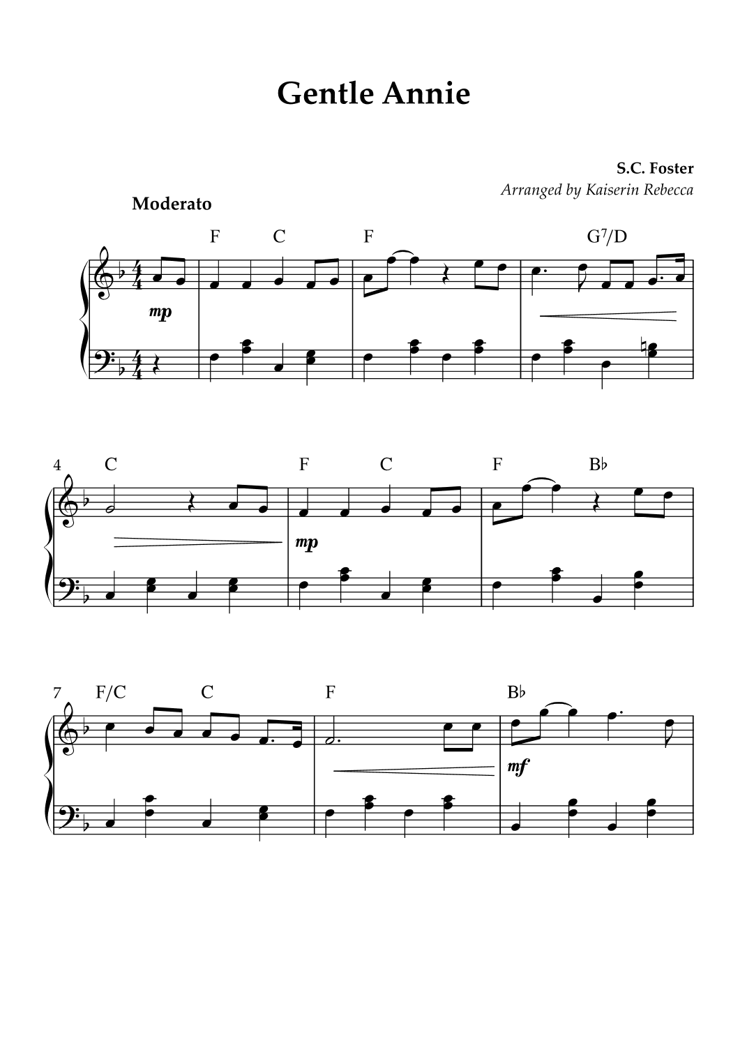 Gentle Annie (arr. Kaiserin Rebecca)