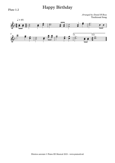Happy Birthday to you Flute duet (arr. Daniel H Rosa)