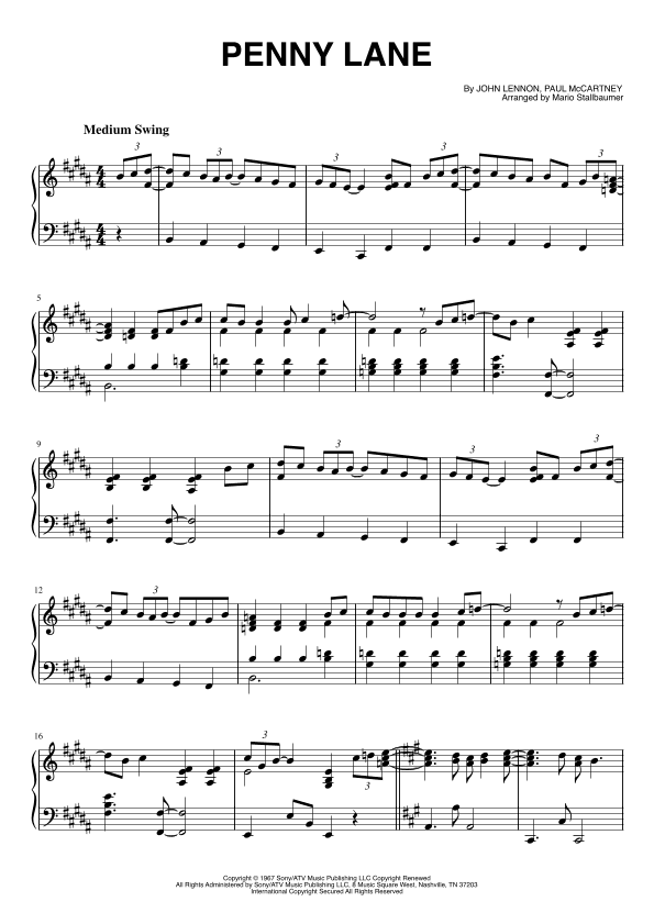 Penny Lane (arr. Mario Stallbaumer)