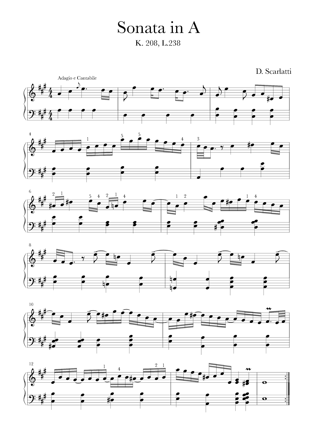 Sonata in A (arr. Thomas Ling)