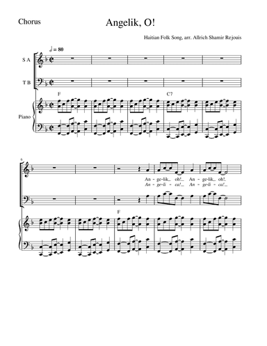Angelik, O! (arr. A. Shamir Rejouis)