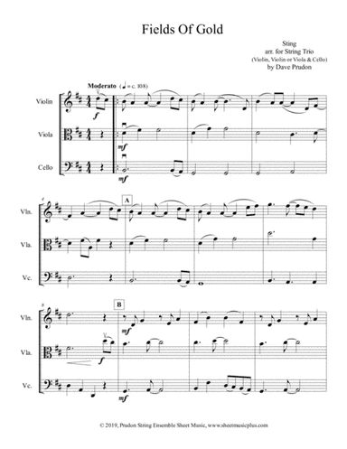 Fields Of Gold (arr. Dave Prudon)