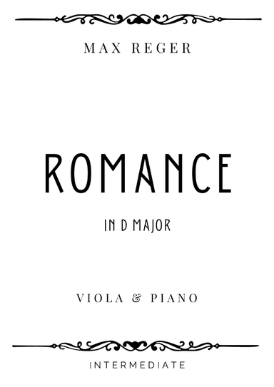 Reger - Romance in D Major - Intermediate (arr. Piacere Music Sheets)