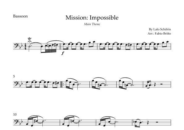 Mission: Impossible Theme (arr. Fabio Britto)