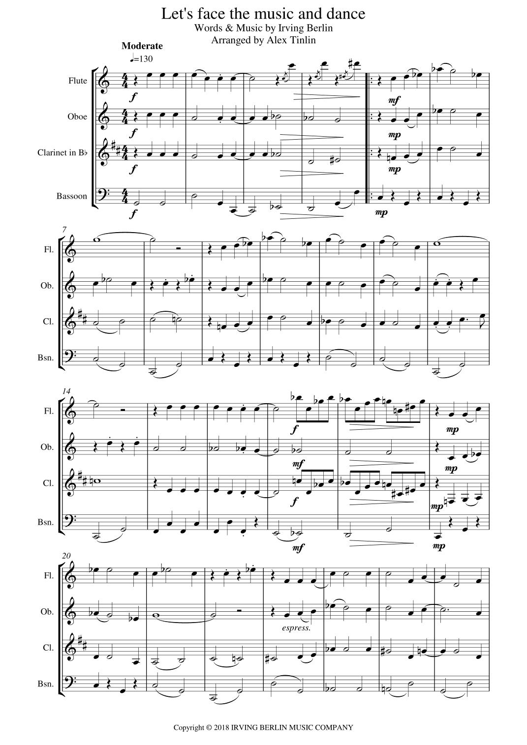 Let's Face The Music And Dance (arr. Alex Tinlin)