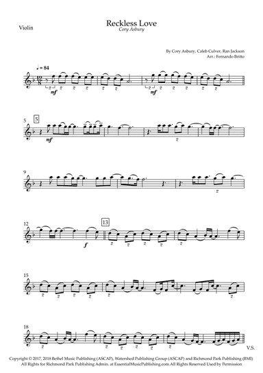 Reckless Love (arr. Fernando Britto)