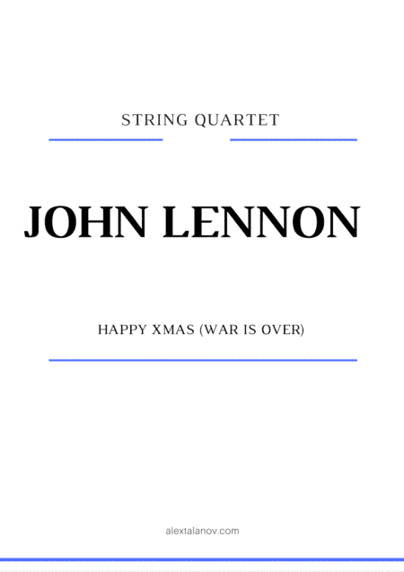 Happy Xmas (War Is Over) (arr. Alex Talanov)