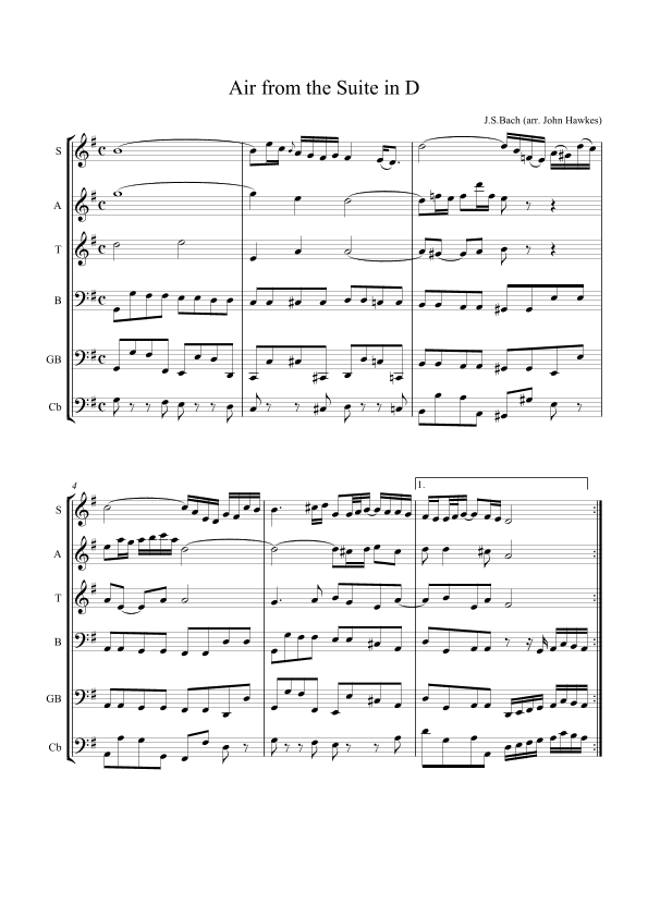 Bach: Air from the Suite in G (arr. John Hawkes)