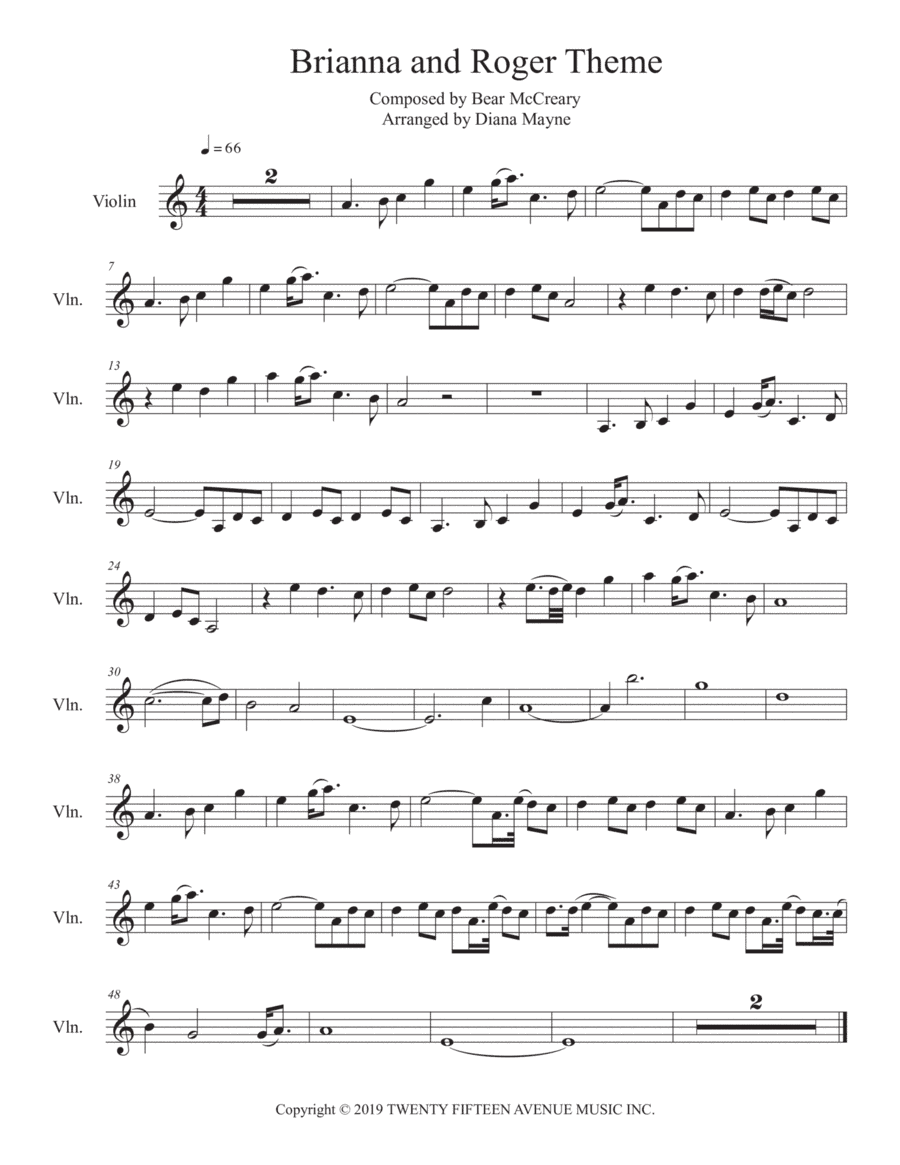 Brianna And Roger Theme (arr. Diana Mayne)
